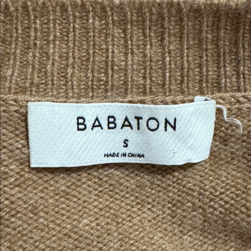 Aritzia Babaton Luxe Cashmere Toba Sweater Camel Minimalist Quiet Luxury-Small - Picture 7 of 9